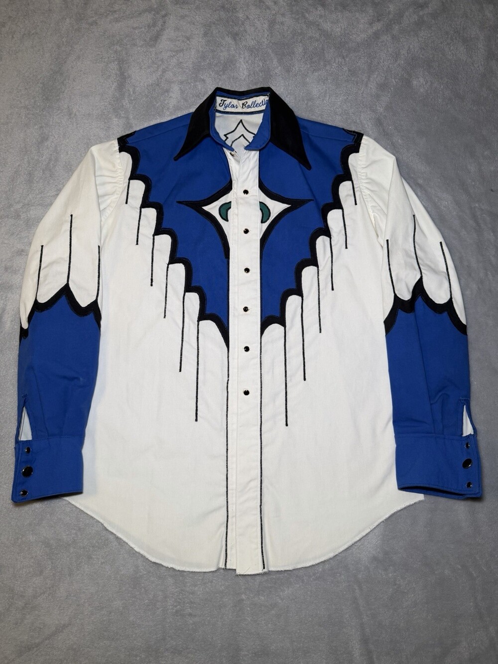 Vtg 70s Justin Tylor Collection Western Shirt Handmade 100% Linen French Cuff Ex